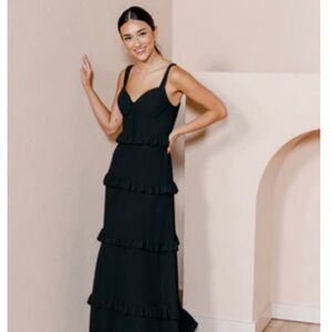 Revelry Sloane Chiffon Dress - black size 4